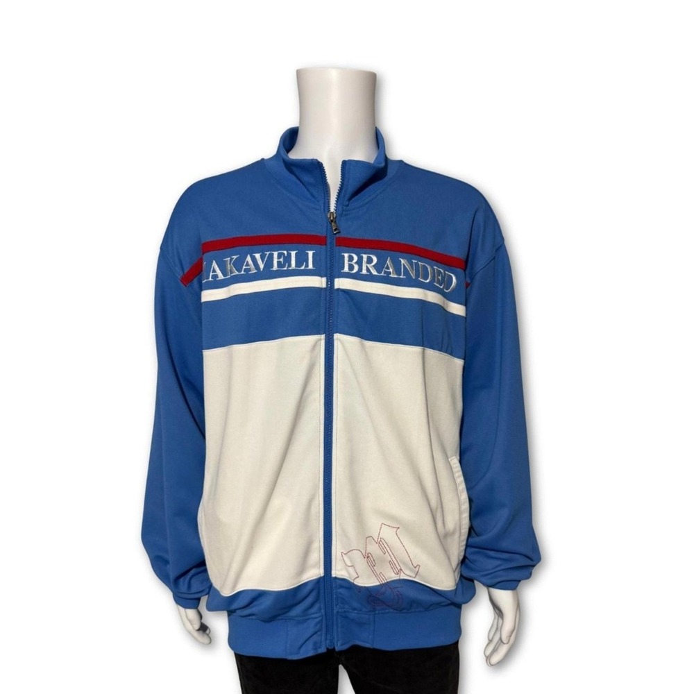 Makaveli Branded Vintage Tupac Jacket Retro Hip Hop Blue White‎ Streetwear  XXL